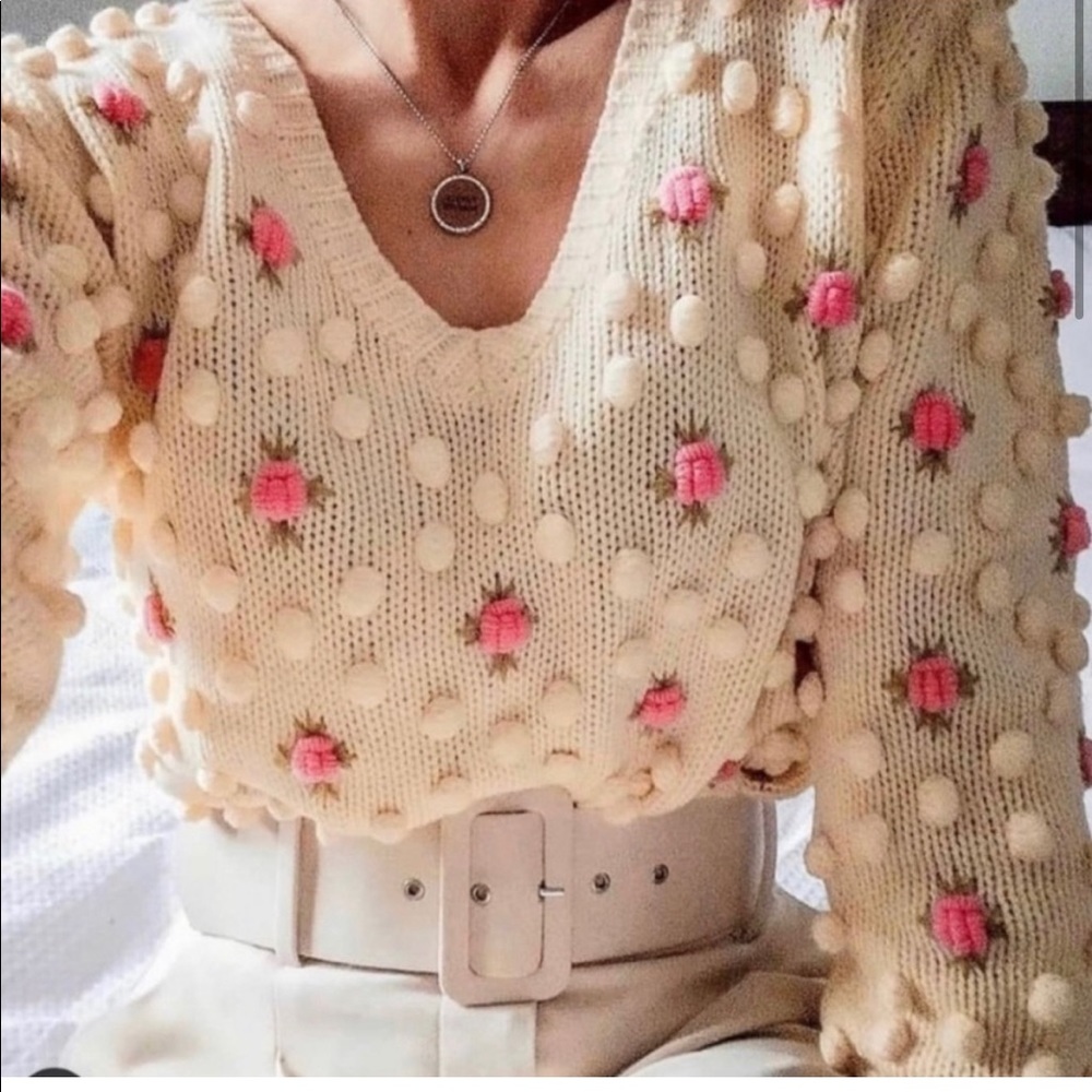 Zara embroidered sweater